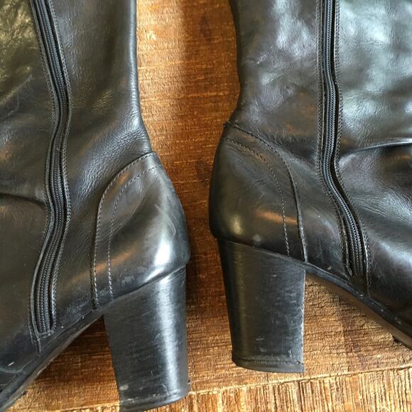 G Star Raw Footwear Leather Knee High Boot Womens 41 10 Black G.S.Raw 3301 Goth - Picture 7 of 7